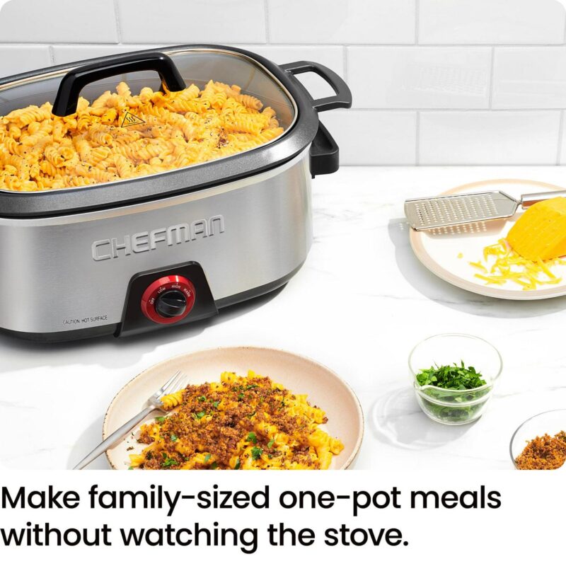 Chefman 6-Quart Slow Cooker, Stovetop and Oven-Safe, Removable Insert, Nonstick and Dishwasher-Safe Interior - Image 2