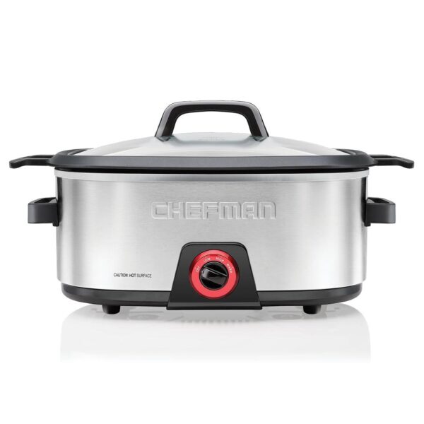 Chefman 6-Quart Slow Cooker, Stovetop and Oven-Safe, Removable Insert, Nonstick and Dishwasher-Safe Interior