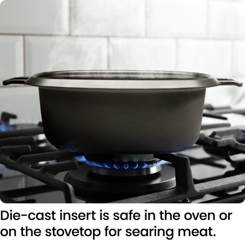 Chefman 6-Quart Slow Cooker, Stovetop and Oven-Safe, Removable Insert, Nonstick and Dishwasher-Safe Interior - Image 4