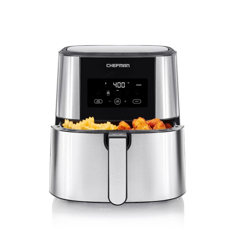 Chefman 8-qt. TurboFry Stainless Steel Air Fryer with Basket Divider - Image 2