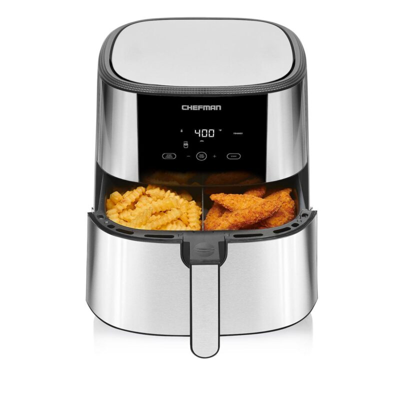 Chefman 8-qt. TurboFry Stainless Steel Air Fryer with Basket Divider - Image 3
