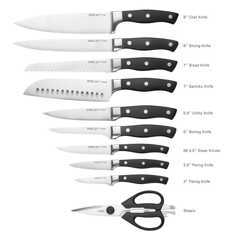 Chicago Cutlery Insignia Classic 18-pc Knife Set with Block and Built-In Sharpener - Image 3