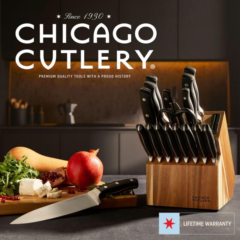 Chicago Cutlery Insignia Classic 18-pc Knife Set with Block and Built-In Sharpener - Image 7