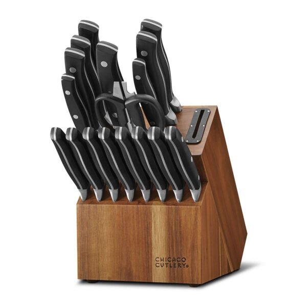 Chicago Cutlery Insignia Classic 18-pc Knife Set with Block and Built-In Sharpener