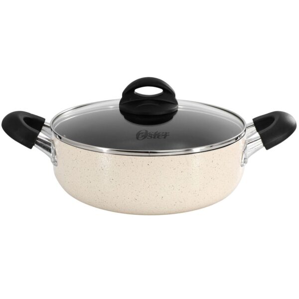 Clairborne 3.6 Quart Nonstick Aluminum Caldero with Lid in Linen