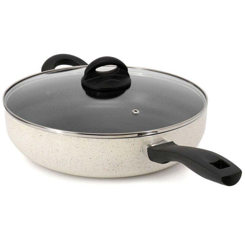 Clairborne 5 Quart Aluminum Nonstick Saute Pan with Lid in Sand - Image 3