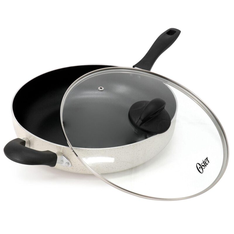 Clairborne 5 Quart Aluminum Nonstick Saute Pan with Lid in Sand - Image 2