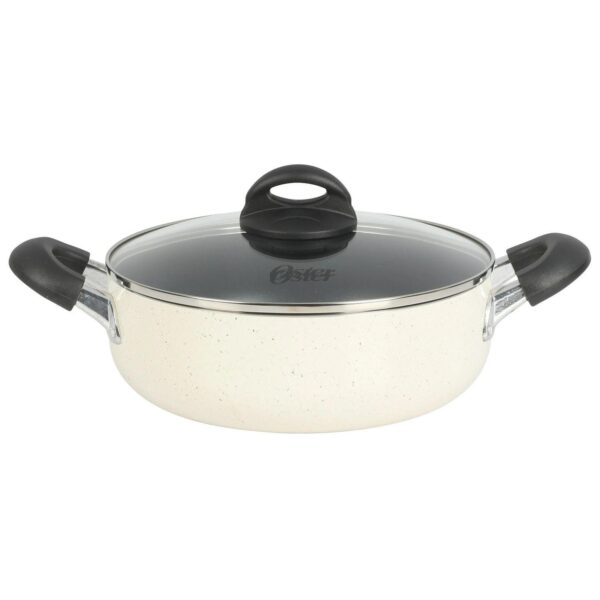 Clairborne 6.9 Quart Nonstick Aluminum Caldero with Lid in Linen