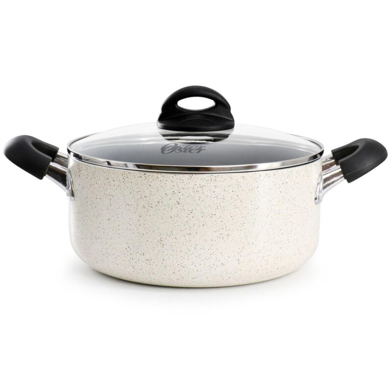 Clairborne 7 Piece Nonstick Aluminum Cookware and Kitchen Tool Set in Linen - Image 2