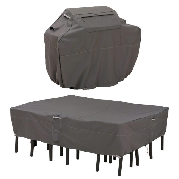 Classic Accessories Ravenna Grill Cover and Patio Table and Chair Set Cover Bundle