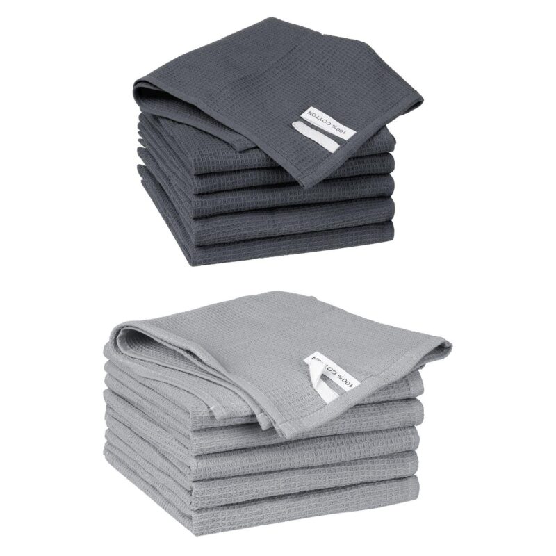 Cleaning Rags 12 Packs Cotton Waffle Cleaning Cloths 14  X 14 - Image 21