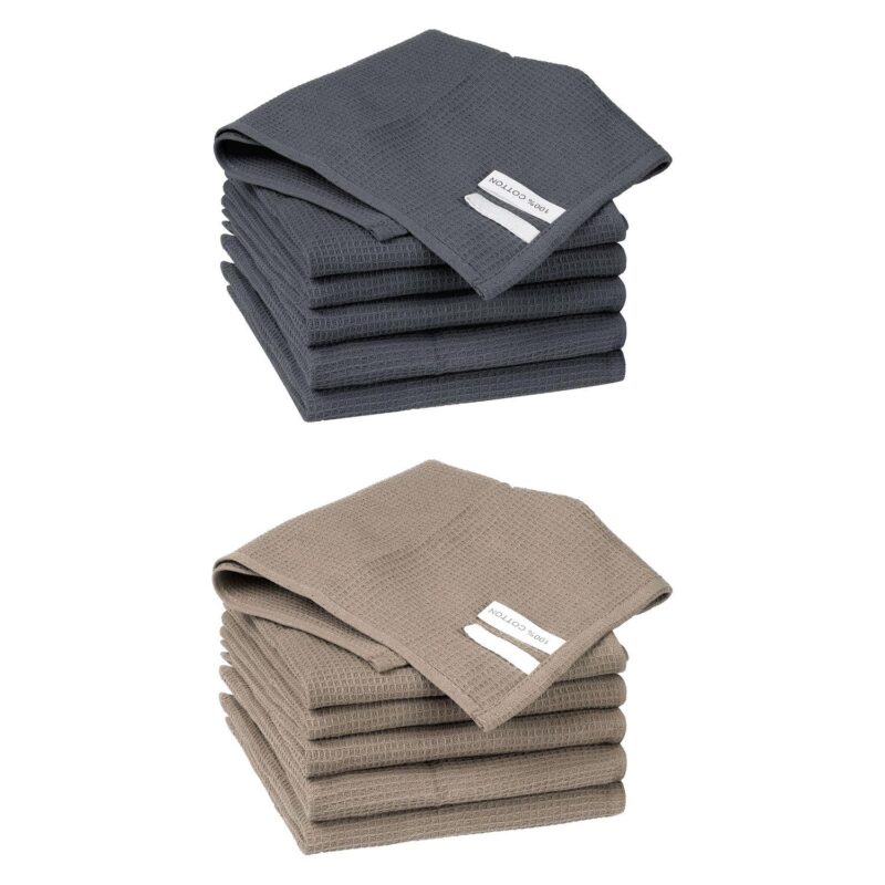 Cleaning Rags 12 Packs Cotton Waffle Cleaning Cloths 14  X 14 - Image 11