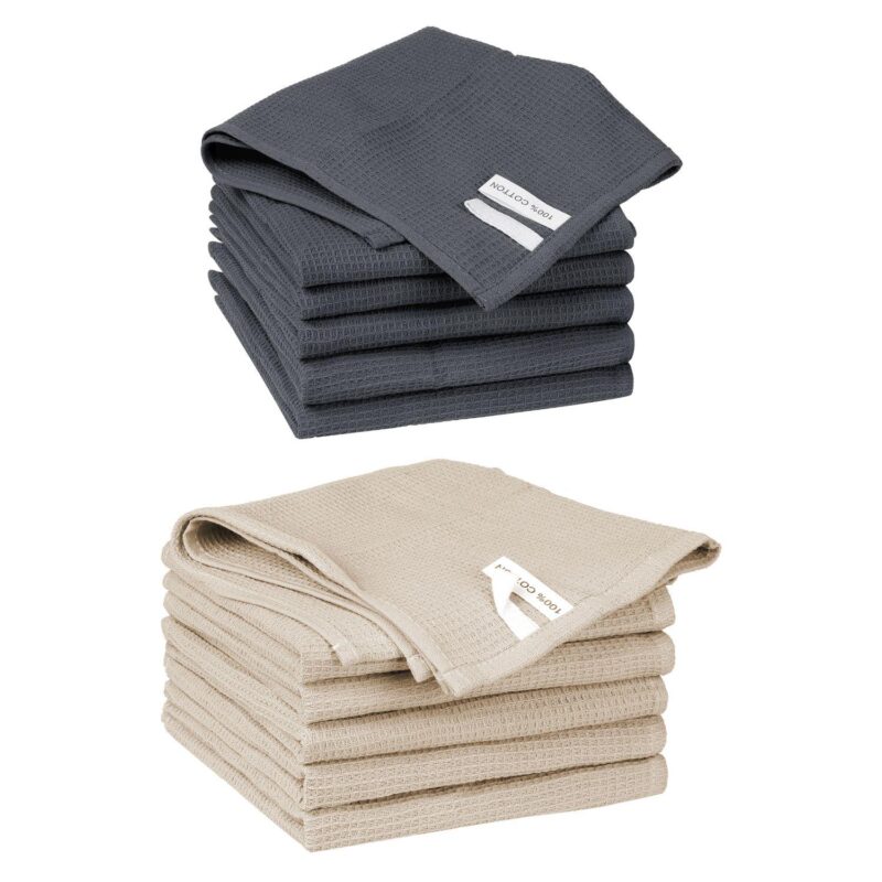 Cleaning Rags 12 Packs Cotton Waffle Cleaning Cloths 14  X 14 - Image 10