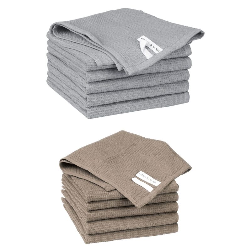 Cleaning Rags 12 Packs Cotton Waffle Cleaning Cloths 14  X 14 - Image 22