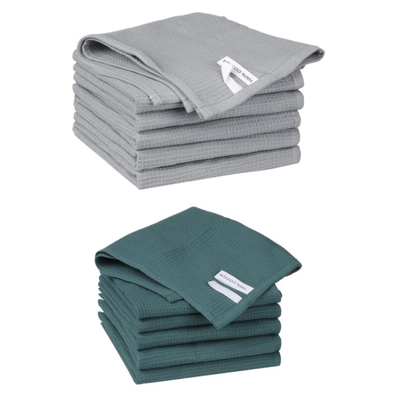 Cleaning Rags 12 Packs Cotton Waffle Cleaning Cloths 14  X 14 - Image 14