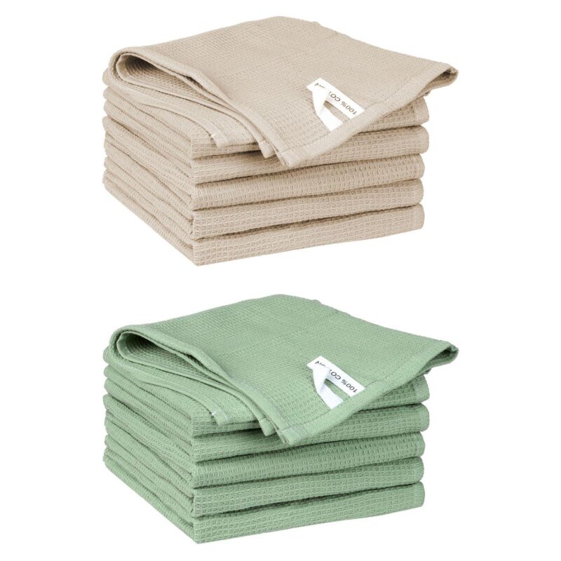 Cleaning Rags 12 Packs Cotton Waffle Cleaning Cloths 14  X 14 - Image 19