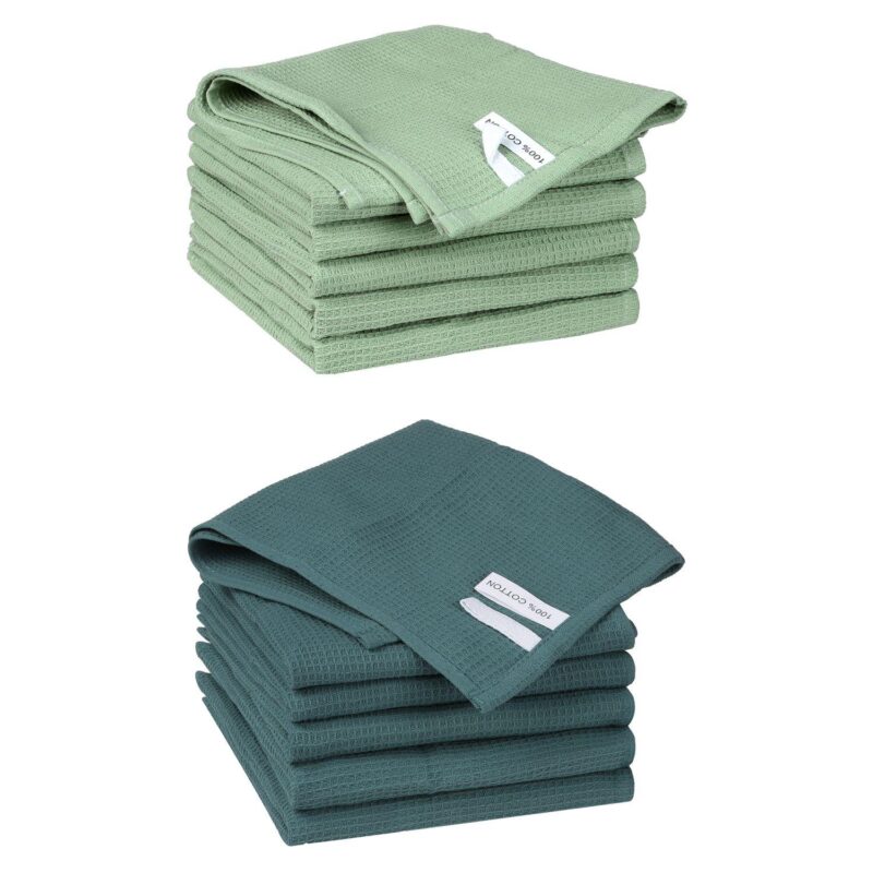 Cleaning Rags 12 Packs Cotton Waffle Cleaning Cloths 14  X 14 - Image 8