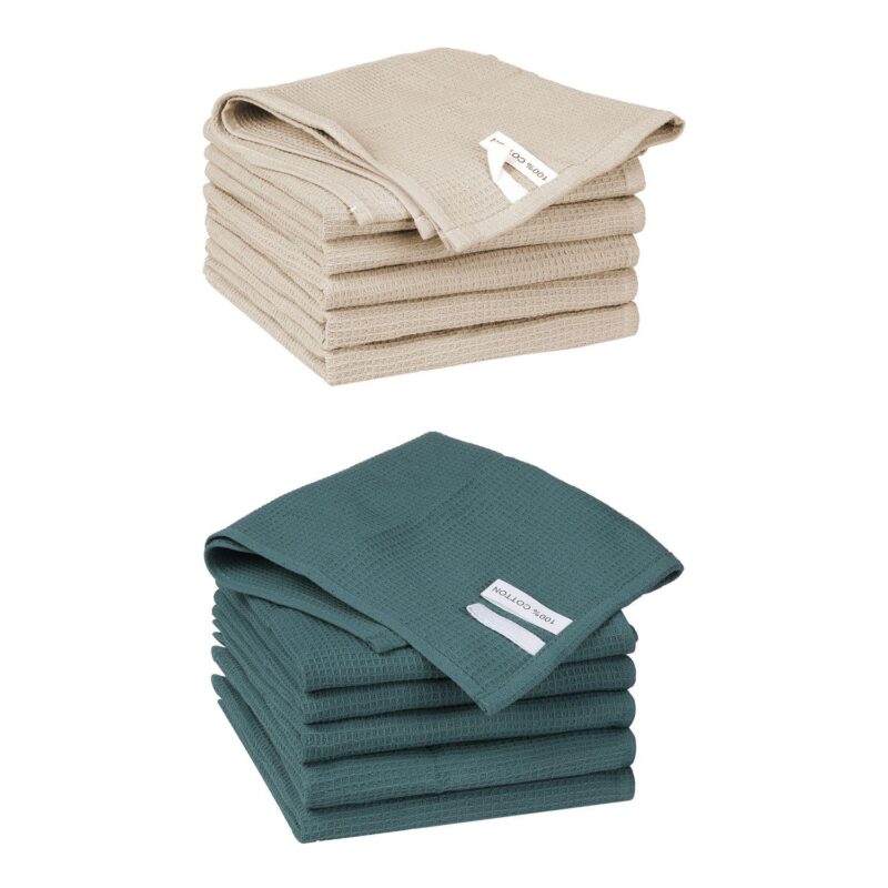 Cleaning Rags 12 Packs Cotton Waffle Cleaning Cloths 14  X 14 - Image 6