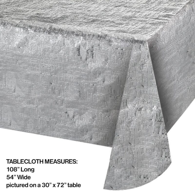 Club Pack Of 12 Metallic Rectangular Banquet Party Table Cloths 108 - Image 2