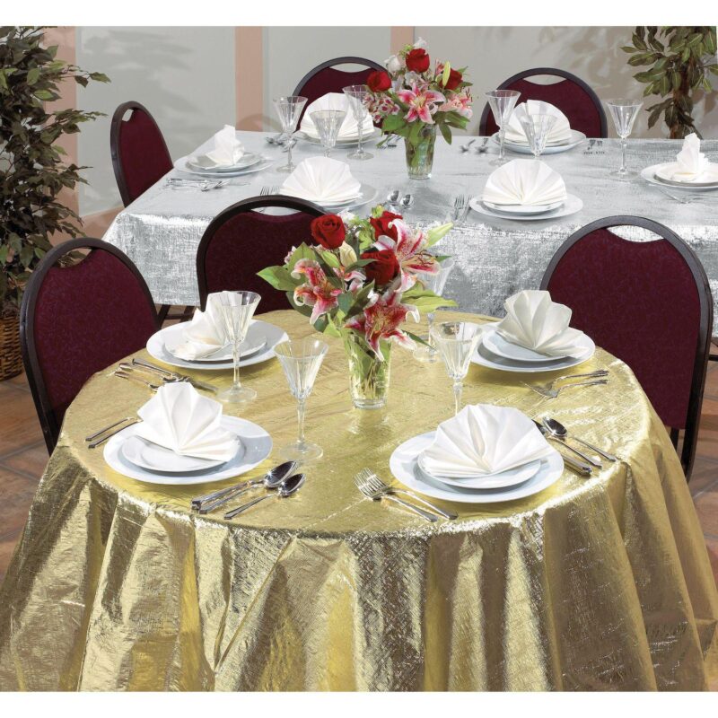 Club Pack Of 12 Metallic Rectangular Banquet Party Table Cloths 108 - Image 3