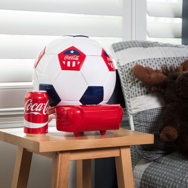 Coca-Cola 5-Can Soccer Ball Mini Fridge Beverage Cooler with Hidden Opening - Image 3