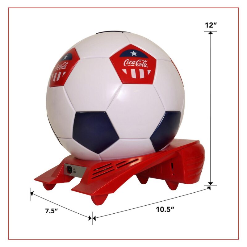 Coca-Cola 5-Can Soccer Ball Mini Fridge Beverage Cooler with Hidden Opening - Image 4