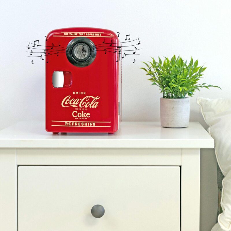 Coca-Cola 6-Can Mini Fridge Cooler/Warmer with Bluetooth Speaker - Image 3