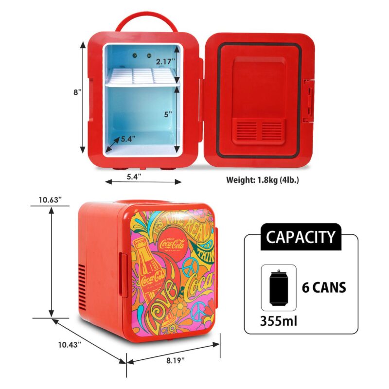 Coca-Cola 6-Can Mini Fridge Cooler/Warmer - Image 9