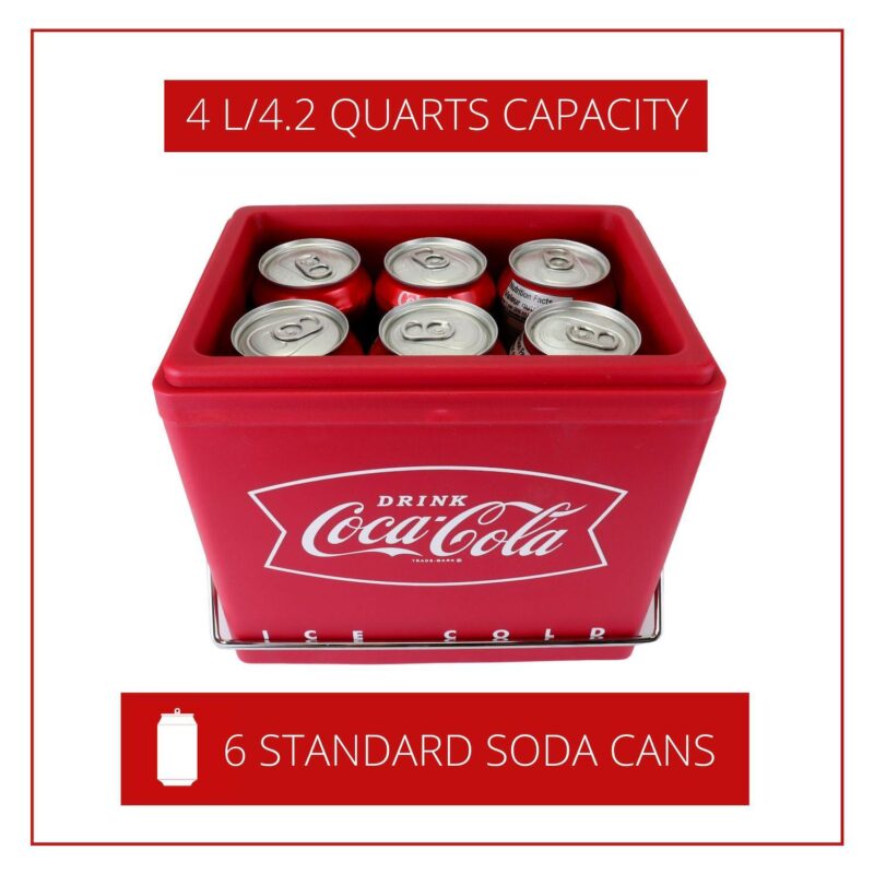 Coca-Cola 6-Can Retro Ice Chest Electric Cooler - Image 3