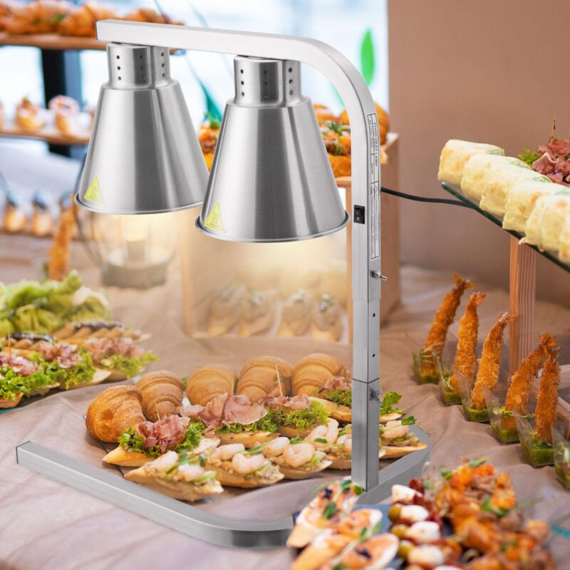 Commercial Food Heat Lamp, 2 Bulbs Food Warming Light - Image 5