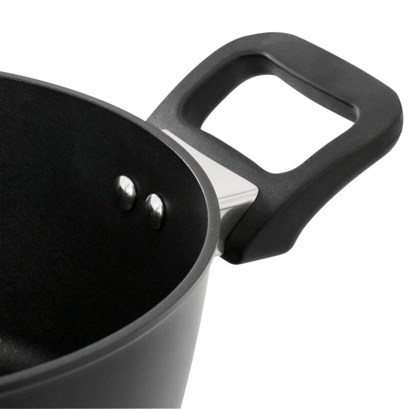 Connelly 4 Quart Textured Nonstick Aluminum Dutch Oven with Lid in Black - Image 3