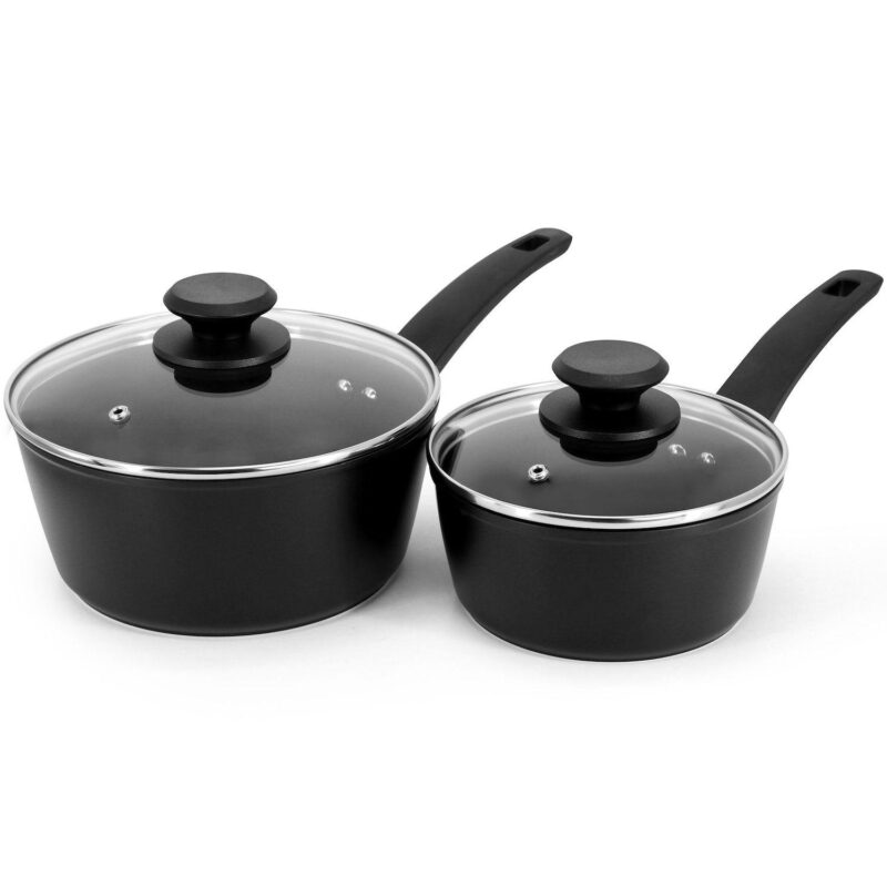 Connelly 7 Piece Textured Nonstick Aluminum Cookware Set in Black - Image 3