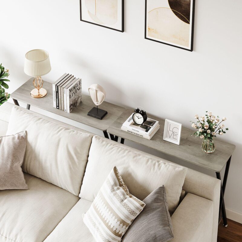 Console Table, 33.5 Industrial Entryway Table with Shelf - Image 3