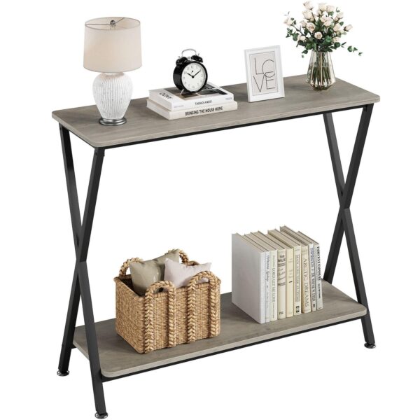 Console Table, 33.5 Industrial Entryway Table with Shelf