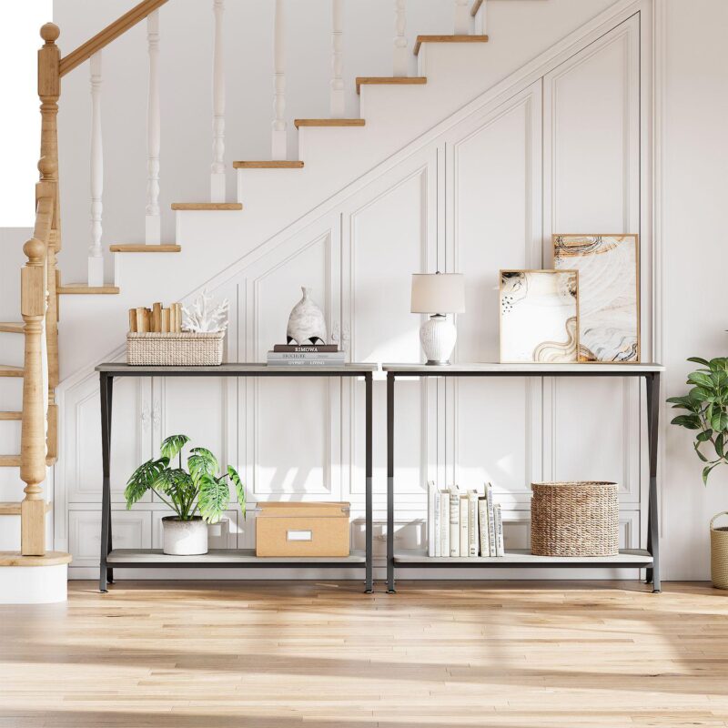 Console Table, 33.5 Industrial Entryway Table with Shelf - Image 5