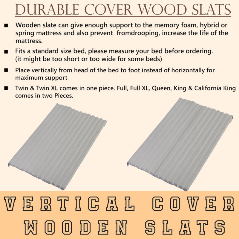 Continental Sleep, 0.75  Heavy Duty Vertical Wooden Bunkie Board/bed Slats With Cover - Image 5