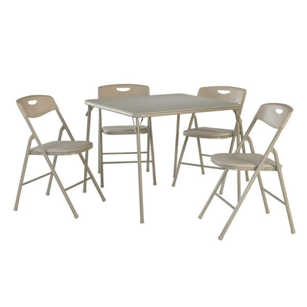 Cosco Folding Table and Plastic Backed Chair 5-piece Set