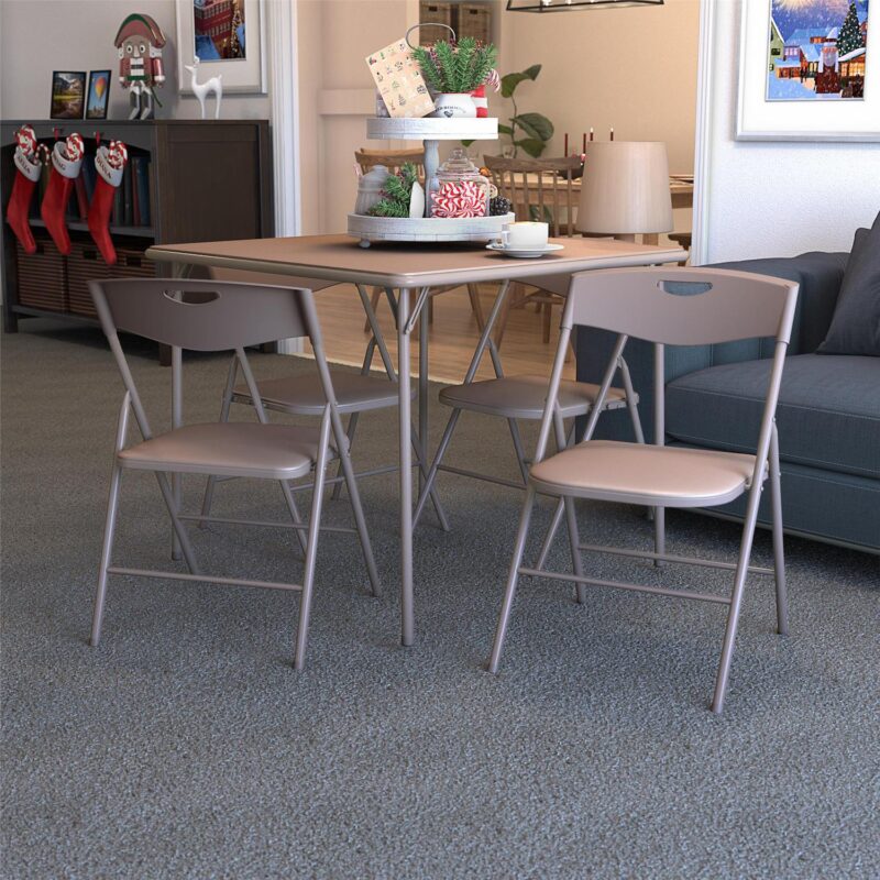 Cosco Folding Table and Plastic Backed Chair 5-piece Set - Image 2