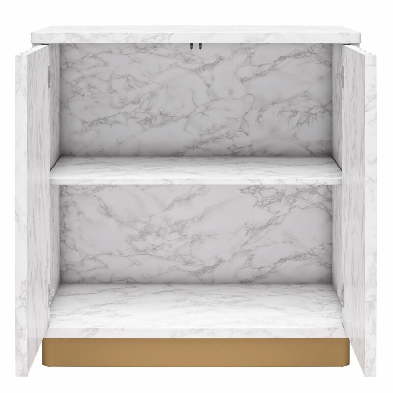CosmoLiving by Cosmopolitan Rene Scalloped Emerald Green and Golden Bronze Accent Cabinet - Image 5