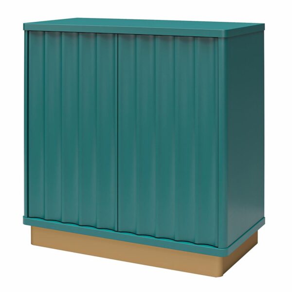 CosmoLiving by Cosmopolitan Rene Scalloped Emerald Green and Golden Bronze Accent Cabinet