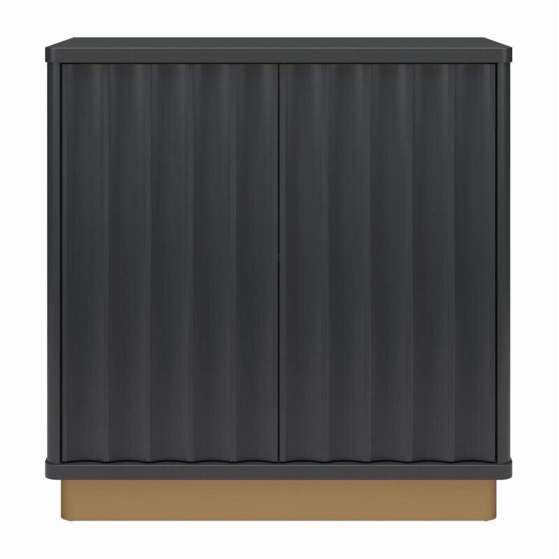 CosmoLiving by Cosmopolitan Rene Scalloped Emerald Green and Golden Bronze Accent Cabinet - Image 9
