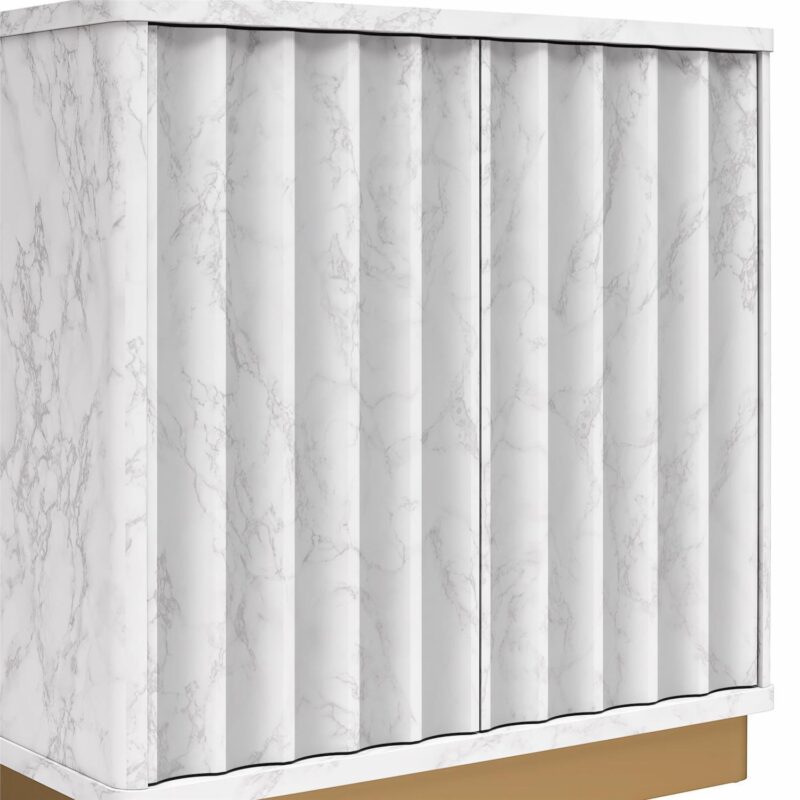 CosmoLiving by Cosmopolitan Rene Scalloped Emerald Green and Golden Bronze Accent Cabinet - Image 7