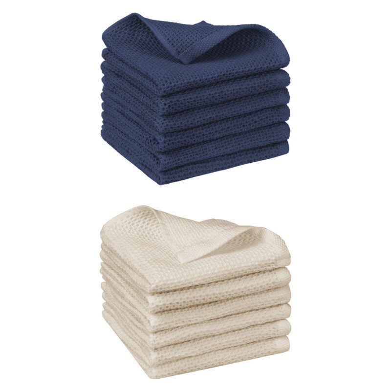 Cotton Dish Cloths Waffle Weave Kitchen Towels - Image 12