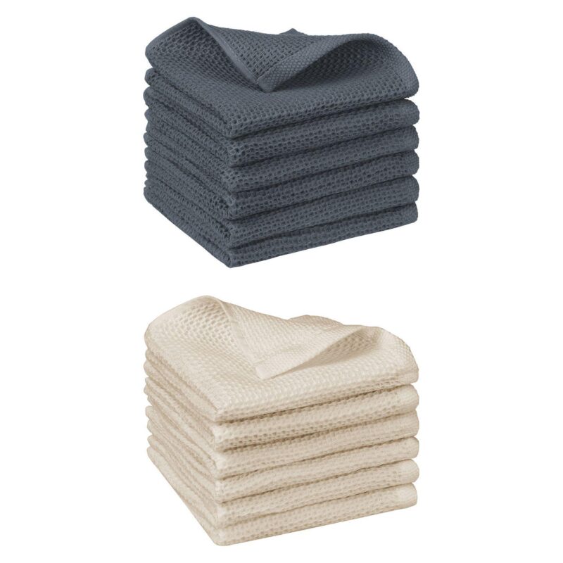 Cotton Dish Cloths Waffle Weave Kitchen Towels - Image 11