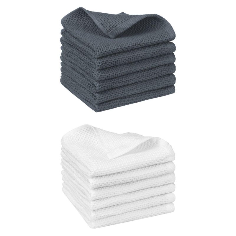 Cotton Dish Cloths Waffle Weave Kitchen Towels - Image 10
