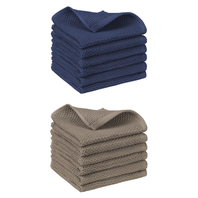 Cotton Dish Cloths Waffle Weave Kitchen Towels - Image 9