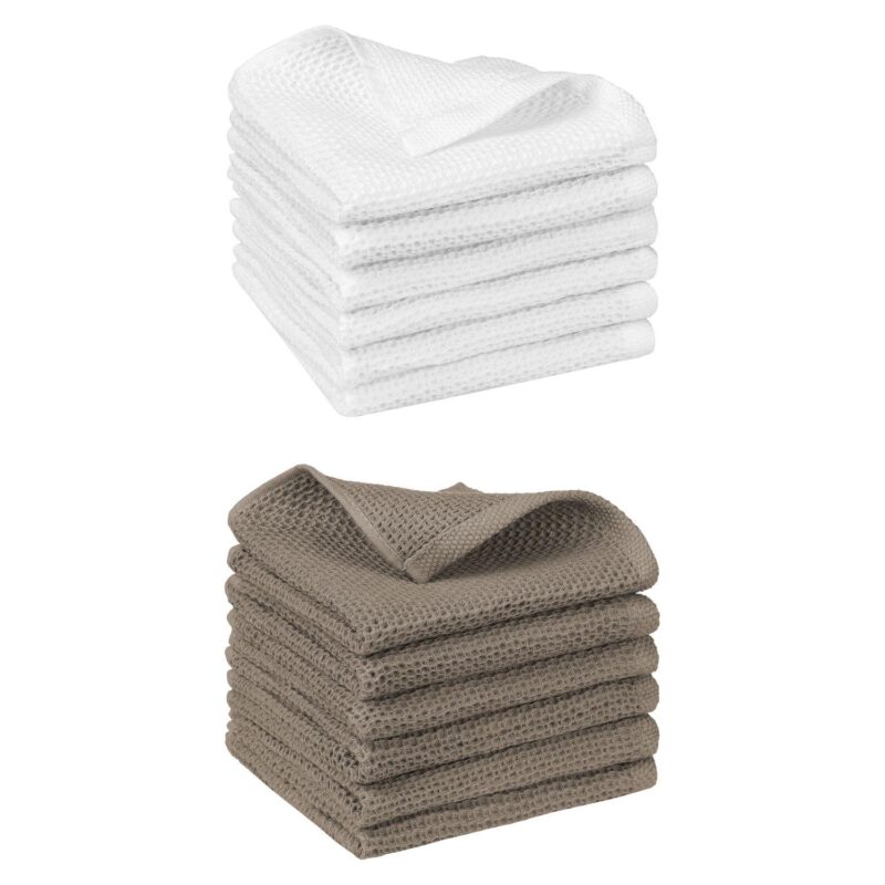 Cotton Dish Cloths Waffle Weave Kitchen Towels - Image 6