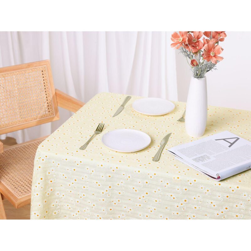 Cotton Tablecloth Soft Table Cover With Tassels For Kitchen Dining Room 55  X 71 - Image 5