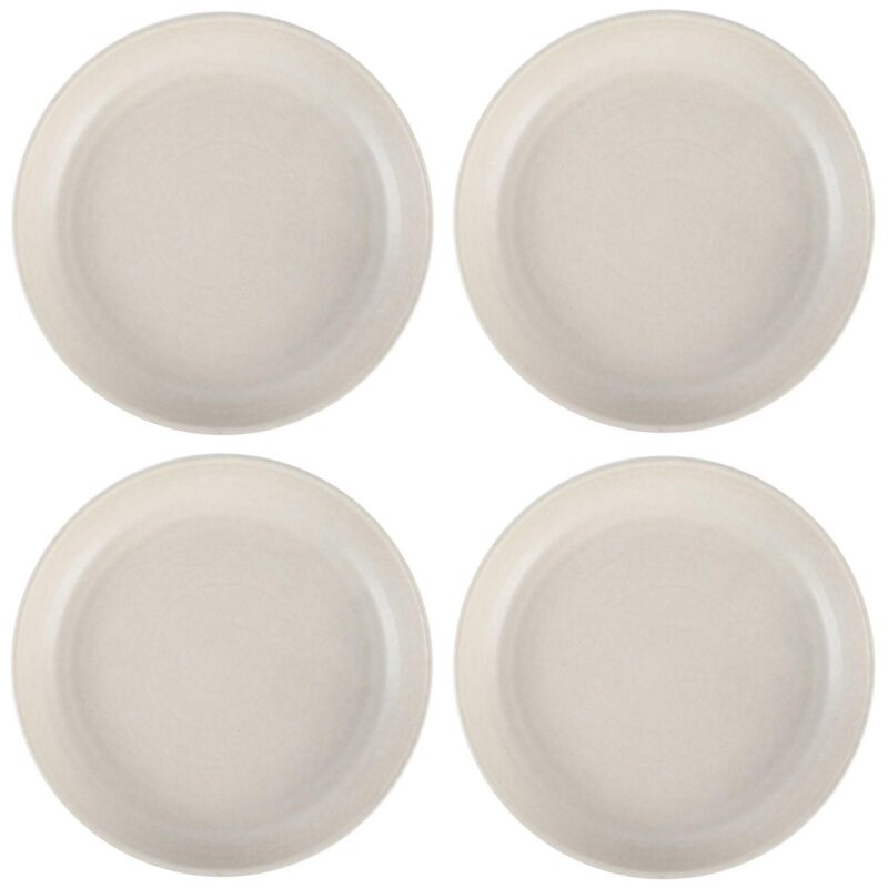 Cravings By Chrissy Teigen 4 Piece 8.6 Inch Round Stoneware Dinner Bowl Set in Oat Milk