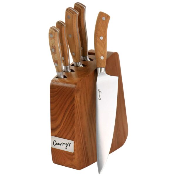 Cravings by Chrissy Teigen 6 Piece Stainless Steel Cutlery and Wood Block Set